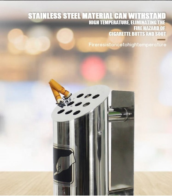 Factory Price 3L Home Travel Hotel Stainless Steel  Outdoor Ashtray Construction for Cigarette Use in Hotel Hospital