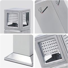 Stainless Steel Ashtray Floor Stand Ash Tray Metal Ashtray Pole Cigarette Butt Receptacle Outdoor Ashtray