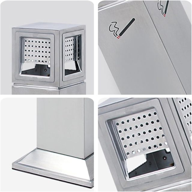Stainless Steel Ashtray Floor Stand Ash Tray Metal Ashtray Pole Cigarette Butt Receptacle Outdoor Ashtray