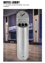 Stainless Steel Ashtray Outdoor Lockable Customized Metal Smokeless Cigarette Bin Wall Mounted Ashtray