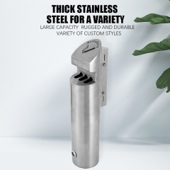 Stainless Steel Ashtray Outdoor Lockable Customized Metal Smokeless Cigarette Bin Wall Mounted Ashtray