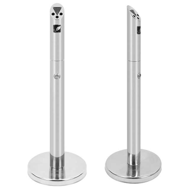 Outdoor Ashtray Smoke Ash Receptacle Stainless Steel Standing Ashtray Bin for Street Hotels Recycle Cigarette Bin