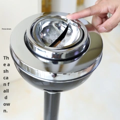 OEM Tall Standing Office Ashtray with Cover Large Creative Metal Bin Modern Bathroom Toilet Ashtray for Hotel Commercial Use
