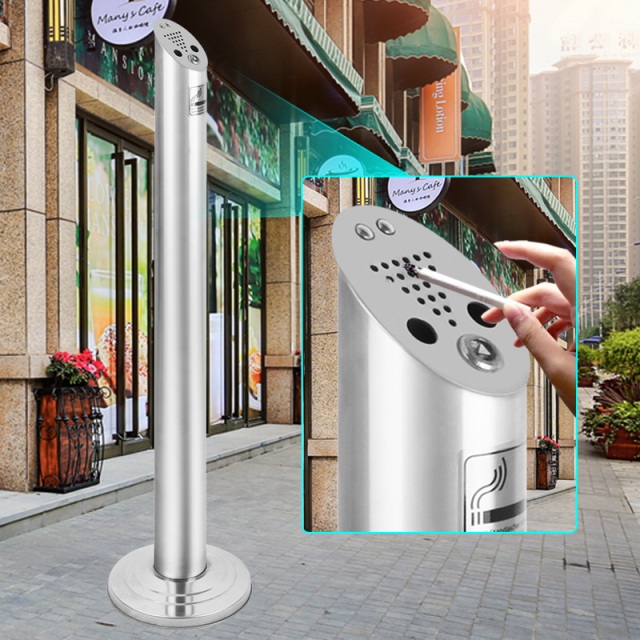 Classic Stainless Steel Cylinder Ashtray Windproof Stand for Cigarette Ash Bin Metal Smoking Accessories