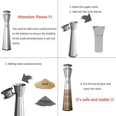 Stainless Steel Ashtray Outdoor Smoking Cigarette Bin Ashtrays Bin Modern Design Street Use Floor Standing Ashtray