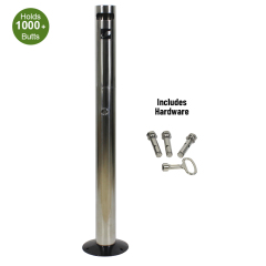 Stainless Steel Ashtray Custom Logo Hotel Outdoor Vertical Cigarette Bins Ash Collector 304# Floor Standing Ashtray