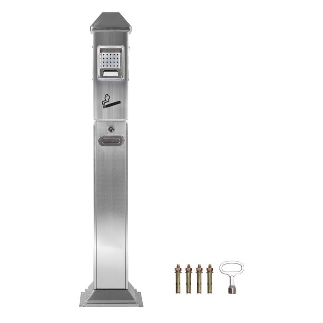 Commercial Butt Receptacle Outdoor Cigarette Ashtray Waterproof Heavy Duty Standing Ash Bin