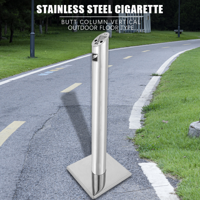 Stainless Steel Ashtray Wholesale Cigarette Bin Floor Stand Ashtray Public Street Ashtray
