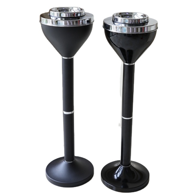 OEM Tall Standing Office Ashtray with Cover Large Creative Metal Bin Modern Bathroom Toilet Ashtray for Hotel Commercial Use