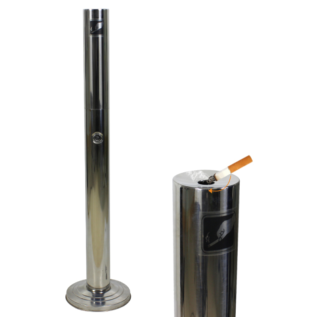 Outdoor Ashtray Windproof Stainless Steel Cigarette Butt Collector Smoke Ash Floor Standing Ashtray