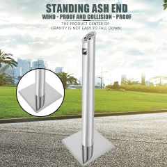 Stainless Steel Ashtray Wholesale Cigarette Bin Floor Stand Ashtray Public Street Ashtray