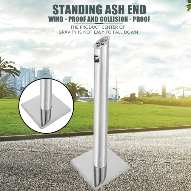 Stainless Steel Ashtray Wholesale Cigarette Bin Floor Stand Ashtray Public Street Ashtray