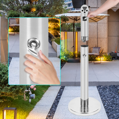 Outdoor Ashtray Smoke Ash Receptacle Stainless Steel Standing Ashtray Bin for Street Hotels Recycle Cigarette Bin