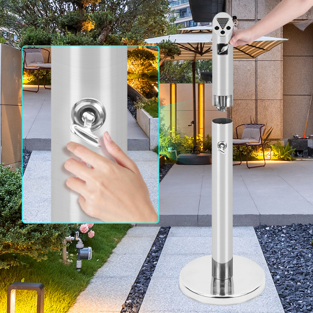 Outdoor Ashtray Smoke Ash Receptacle Stainless Steel Standing Ashtray Bin for Street Hotels Recycle Cigarette Bin