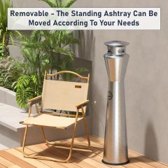Stainless Steel Ashtray Outdoor Smoking Cigarette Bin Ashtrays Bin Modern Design Street Use Floor Standing Ashtray