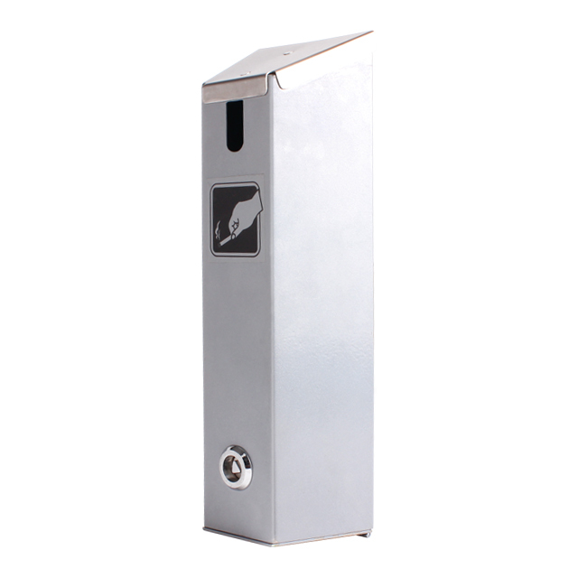 Outdoor Ashtray Wall Cigarette Receptacles Wall-Mounted Smokers' Outpost Metal Stainless Steel Ash Bin