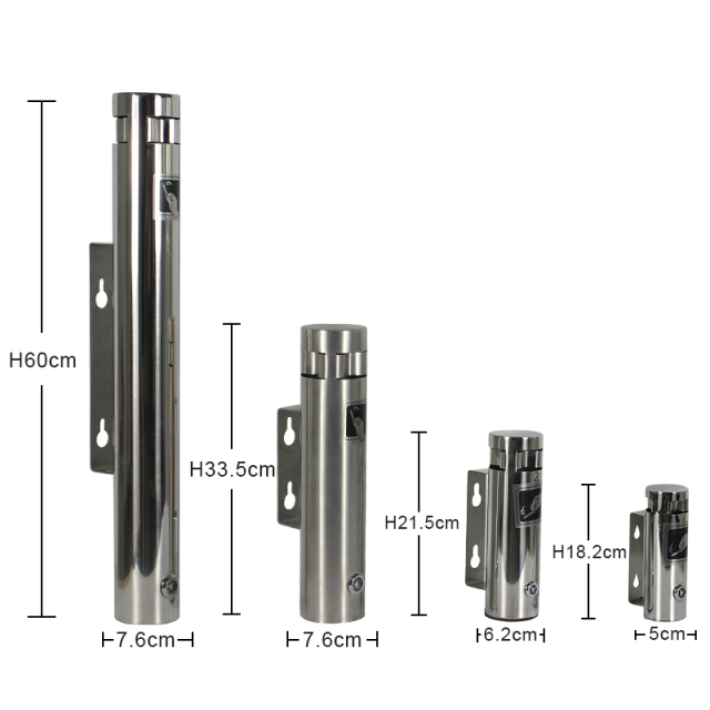 Stainless Steel Ashtray Commercial Wall Mounted Outdoor Cigarette Butt Receptacle Box