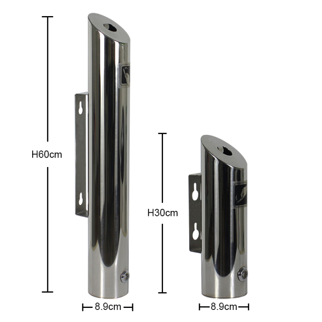 Outdoor Ashtray Wall-Mount Ashtray Stainless Steel Cigarette Butt Commercial Smoking Receptacles