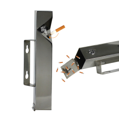 Stainless Steel Ashtray Lockable Outdoor Wall Mounted Custom Logo Cigarette Butt Bucket