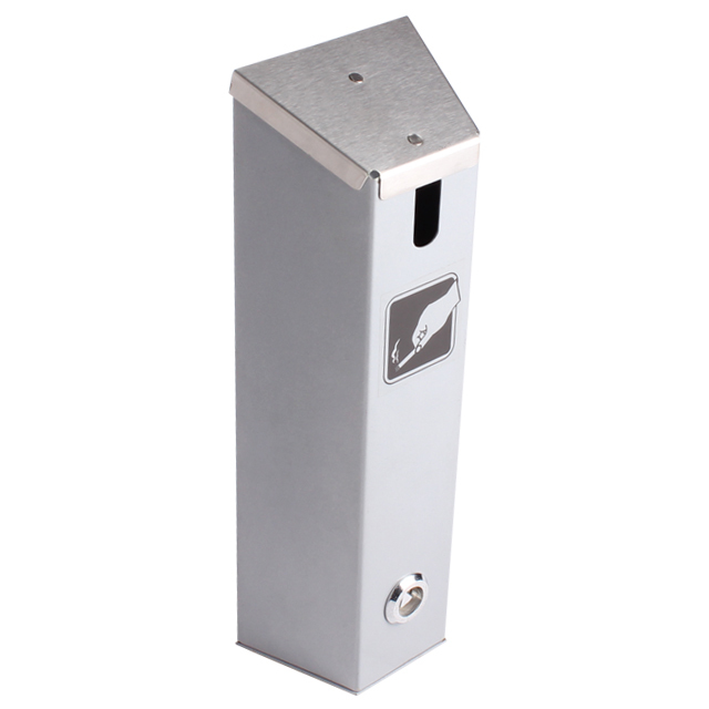 Outdoor Ashtray Wall Cigarette Receptacles Wall-Mounted Smokers' Outpost Metal Stainless Steel Ash Bin