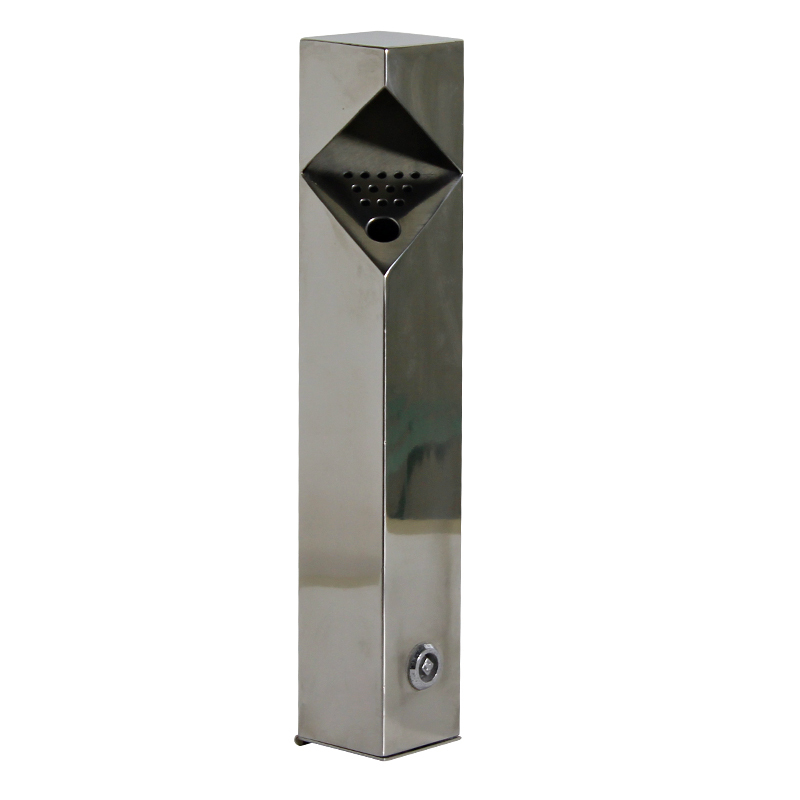 Stainless Steel Ashtray Lockable Outdoor Wall Mounted Custom Logo Cigarette Butt Bucket