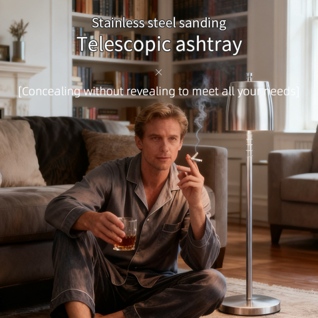 Stainless Steel Table Top Ashtray with Lid Cigarettes Windproof/Rainproof Stainless Steel Smokeless Odorless Ash Tray for Home