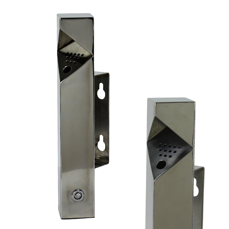 Stainless Steel Ashtray Lockable Outdoor Wall Mounted Custom Logo Cigarette Butt Bucket