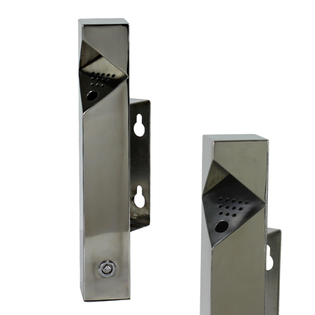 Stainless Steel Ashtray Lockable Outdoor Wall Mounted Custom Logo Cigarette Butt Bucket