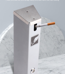 Outdoor Ashtray Wall Cigarette Receptacles Wall-Mounted Smokers' Outpost Metal Stainless Steel Ash Bin
