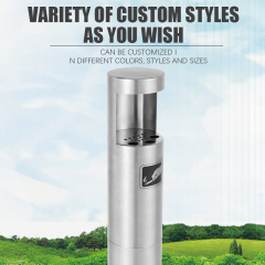 Standing Ashtray Outdoor Post Windproof Stand Ashtray Stainless Steel Vertical Cigarette Butt