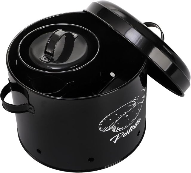 Kitchen Set of 3 Vegetable Potato Onion and Garlic Pots, Storage Box Canister, Onion Garlic Jar Containers