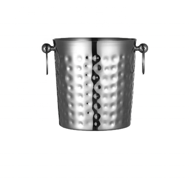 高端不锈钢冰桶酒吧套装 双层保温啤酒冰桶带盖带夹 5L大容量饮料冷藏桶 适用于家庭酒吧与户外派对