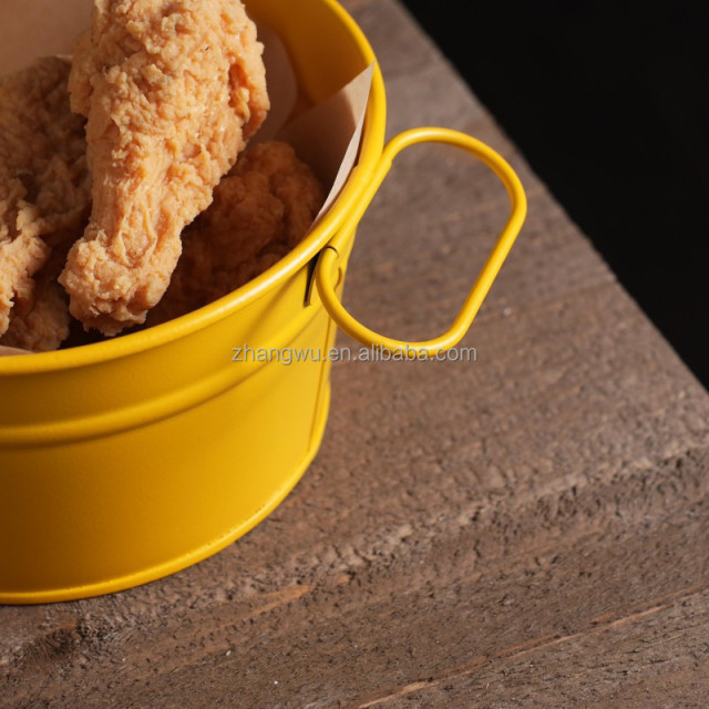 Wholesale OEM Yellow Galvanized Iron Plates Multipurpose Fried Chicken Snack Plates Decorative Plant Plates for Party Wedding