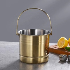 Custom Wholesale Stainless Steel Portable Commercial Ice Bucket for KTVs and Bar Modern Design for Beer Wine Bucket with Divider
