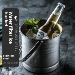 Custom Wholesale Stainless Steel Portable Commercial Ice Bucket for KTVs and Bar Modern Design for Beer Wine Bucket with Divider