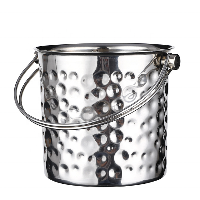 高端不锈钢冰桶酒吧套装 双层保温啤酒冰桶带盖带夹 5L大容量饮料冷藏桶 适用于家庭酒吧与户外派对