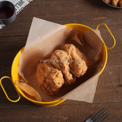 Wholesale OEM Yellow Galvanized Iron Plates Multipurpose Fried Chicken Snack Plates Decorative Plant Plates for Party Wedding