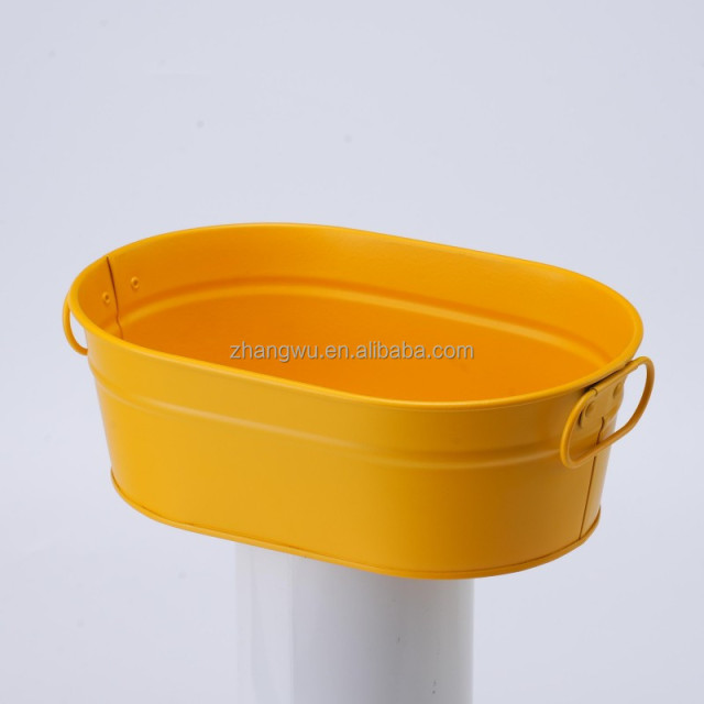 Wholesale OEM Yellow Galvanized Iron Plates Multipurpose Fried Chicken Snack Plates Decorative Plant Plates for Party Wedding