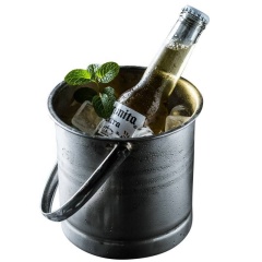 Custom Wholesale Stainless Steel Portable Commercial Ice Bucket for KTVs and Bar Modern Design for Beer Wine Bucket with Divider