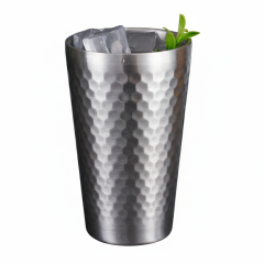 450ml Wholesale Luxury Hammered 304 Stainless Steel Wine Cup 400ml Unbreakable Nordic Style Cocktail Tumbler for Hotel Bar