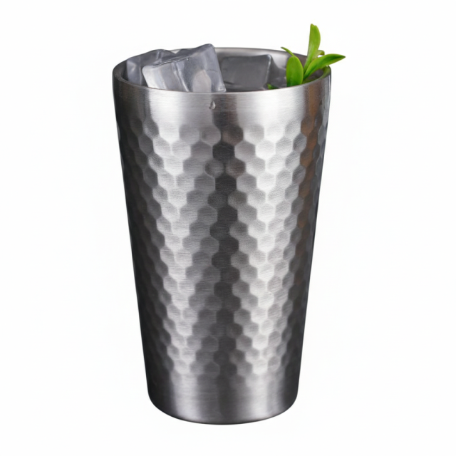 450ml Wholesale Luxury Hammered 304 Stainless Steel Wine Cup 400ml Unbreakable Nordic Style Cocktail Tumbler for Hotel Bar