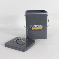 批发镀锌铁厨房堆肥桶带活性炭过滤棉 家用台面食物垃圾收纳桶 无异味有机堆肥桶