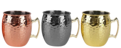 Party Supply Custom 400ml Hammered Stainless Steel Moscow Mule Mugs Premium Copper-Plated Barrel Cups for Beer, Coffee & Party Excellence for the whorld cup