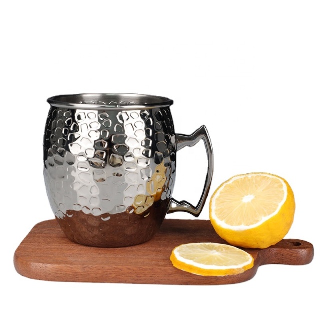 Party Supply Custom 400ml Hammered Stainless Steel Moscow Mule Mugs Premium Copper-Plated Barrel Cups for Beer, Coffee & Party Excellence for the whorld cup