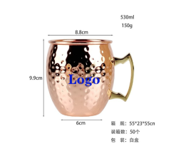 Party Supply Custom 400ml Hammered Stainless Steel Moscow Mule Mugs Premium Copper-Plated Barrel Cups for Beer, Coffee & Party Excellence for the whorld cup