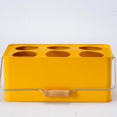 Galvanized Steel Beer Bucket with Handle – 6 Compartment Metal Drink Tub for Parties & Events