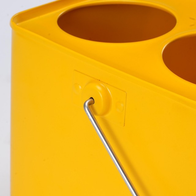 Galvanized Steel Beer Bucket with Handle – 6 Compartment Metal Drink Tub for Parties & Events