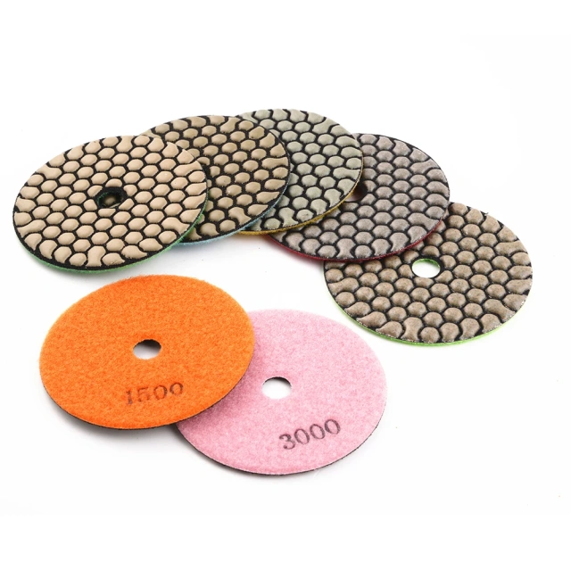 Speedone DP04 7-Step Dry Diamond Polishing Pads for Granite & Marble | Grit 50#–3000# | High-Quality Round Pads | OEM/ODM Support | Made in China