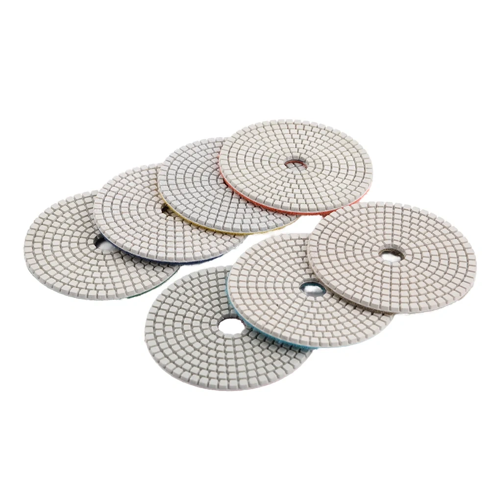 White Abrasive Polishing Pads Set for Granite & Marble Countertops | Speedone WWP03 | OEM/ODM Round Pads Grit 50#–3000#