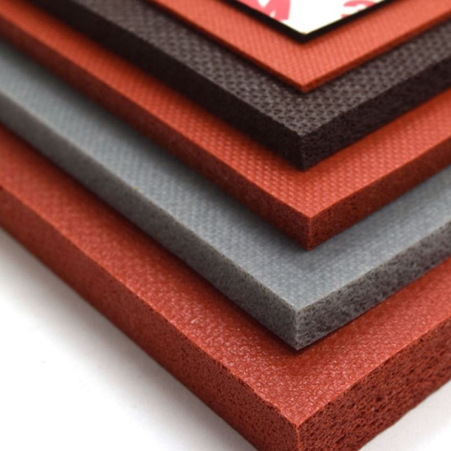 Grey red-brown dark-brown textured silicone foam